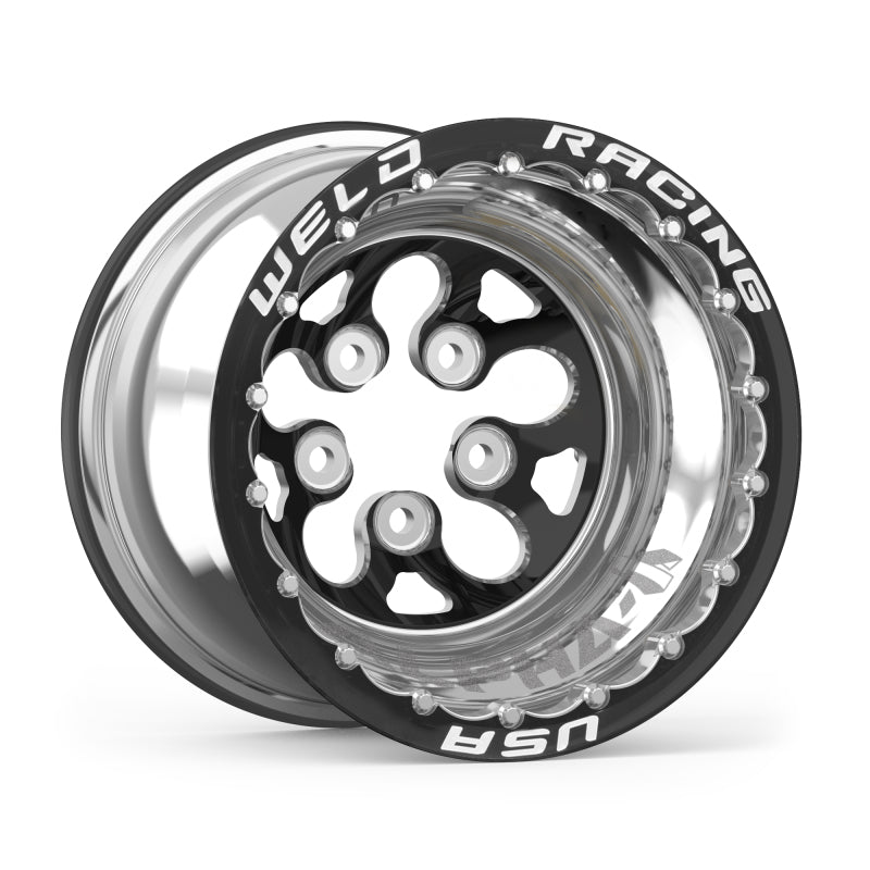 Weld 83B-516280CB Alpha-1 15x16 / 5x4.75 BP / 5in. BS Black Wheel - Black Dou