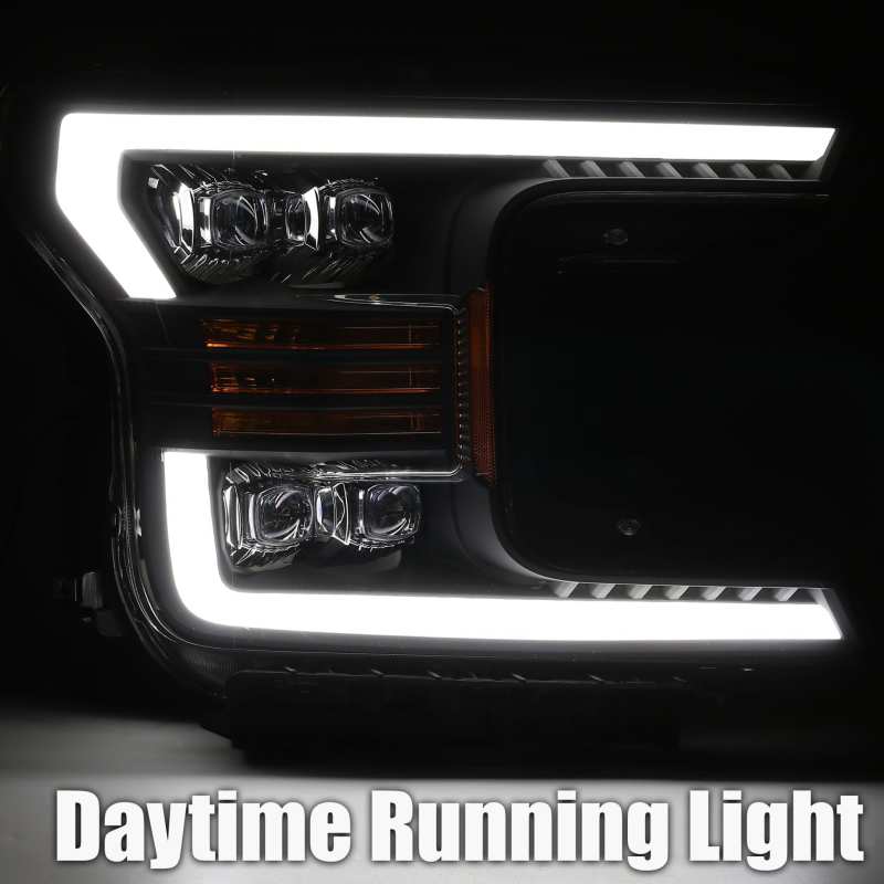 AlphaRex 880181 fits Ford 18-19 F-150 NOVA LED Projector Headlights Plank Style Chrome w/ActivLight/Seq Signal