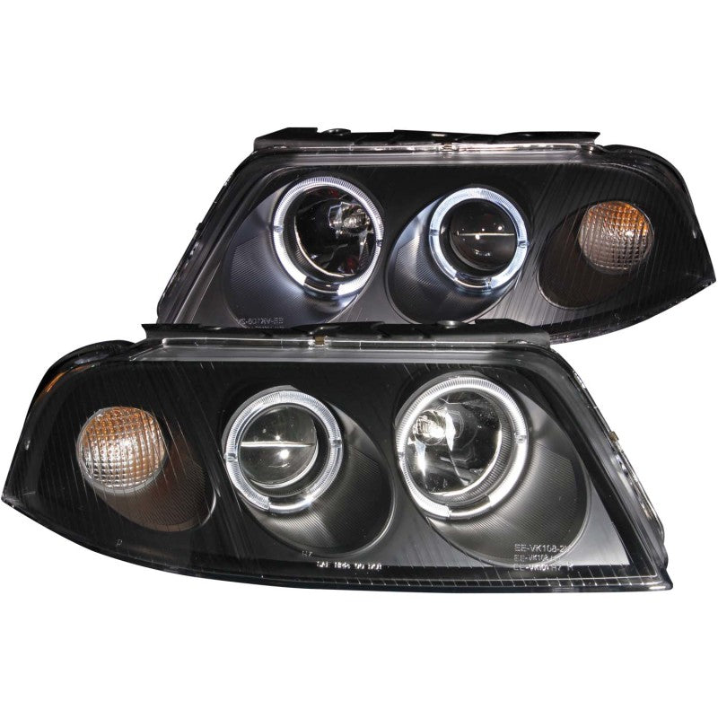 ANZO 121357 2005 fits Volkswagen 01-20 Passat Projector Headlights w/ Halo Black