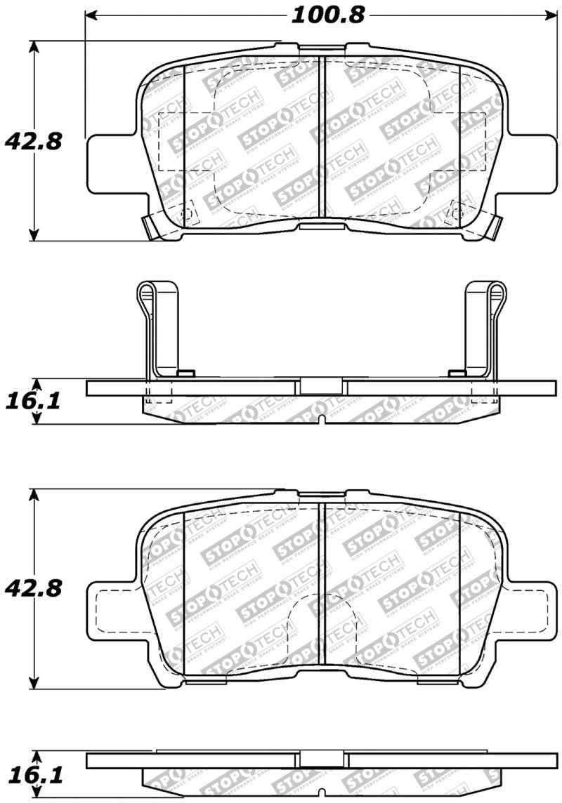Stoptech 305.0865 Street Select Brake Pads - Front
