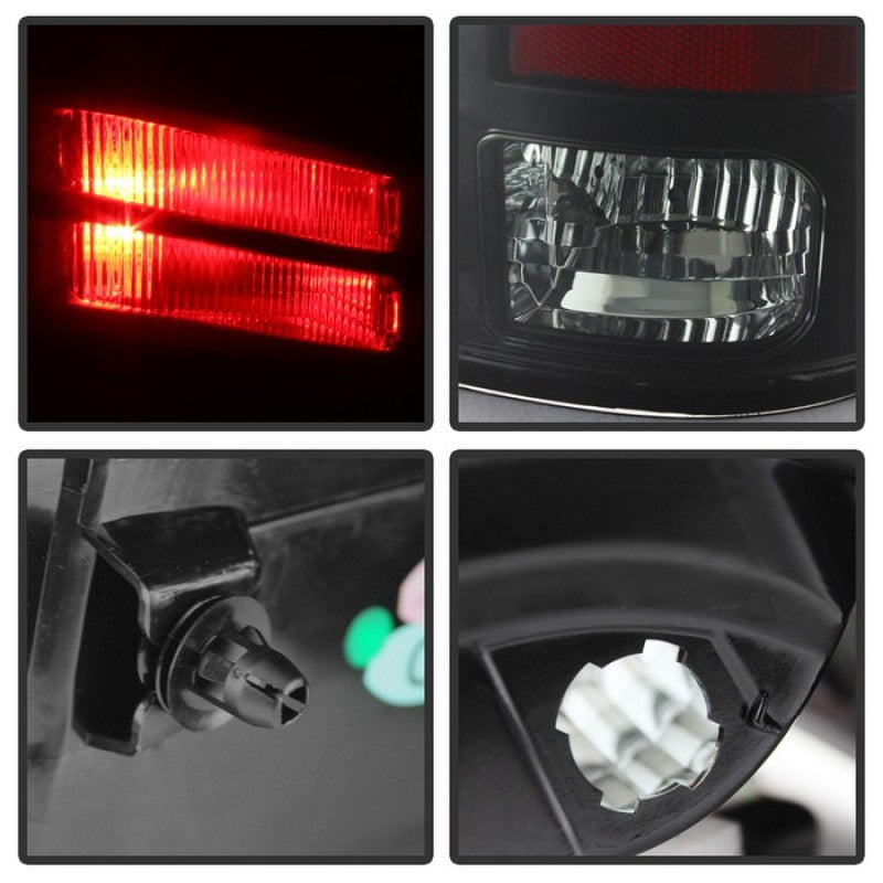 SPYDER 5078124 fits Dodge Ram 1500 LED Tail Lights Incandescent- Blk Smoke