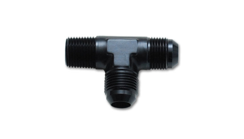 Vibrant 10471  1/8in NPT Flare to Pipe On Run Tee Adapter Fitting - Aluminum