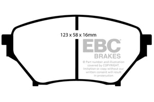 EBC UD890 01-03 fits Mazda Miata MX5 1.8 (Sports Suspension) Ultimax2 Front Brake Pads