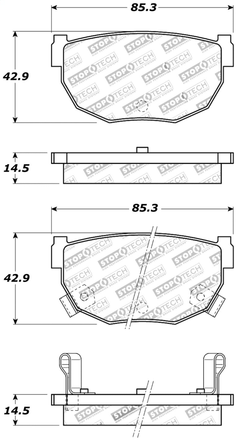Stoptech 309.0272 Performance 89-98 240SX Rear Brake Pads