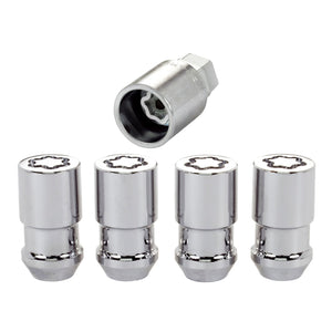McGard 24198 Wheel Lock Nut Set - 4pk. (Cone Seat) 1/2-20 / 3/4 & 13/16 Dual Hex / 1.66in. Length - Chrome