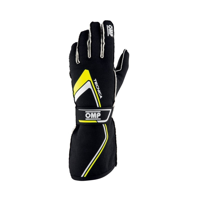 OMP IB0-0772-A01-178-XL Tecnica Gloves My2021 Black/Yellow - Size XL (Fia 8856-2018)