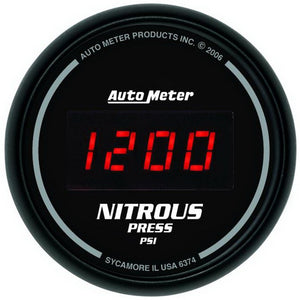 AutoMeter 6374 Autometer Z Series 52mm Digital 0-1600 PSI Nitrous Pressure Gauge