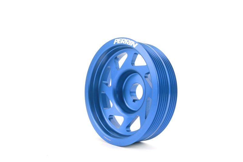 Perrin PSP-ENG-100BL 93-11 fits Subaru Impreza / 02-14 WRX / 04-21 STI EJ Crank Pulley - Blue (w/AC)