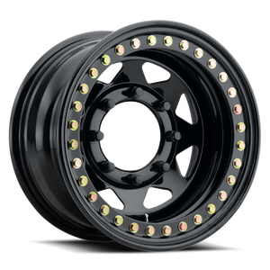 Raceline RT80 Rock 8 Spoke 15x10in / 8x165.1 BP / -25mm Offset / 130.81mm Bore - Gloss Black