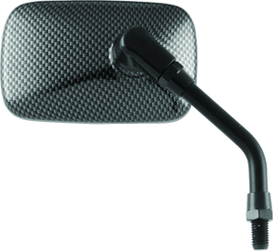 BikeMaster 600007 BikeMaster Mini Rectangle Mirror 10mm - Carbon Fiber - Each