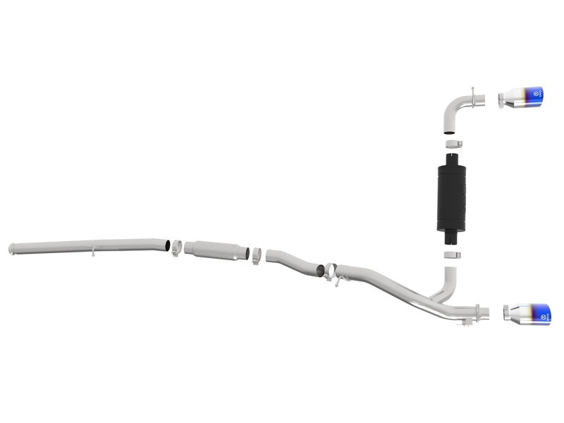 AFE 49-33103-L  3in 304 SS Cat-Back Exhaust System w/ Blue Flame Tip 16-18 fits