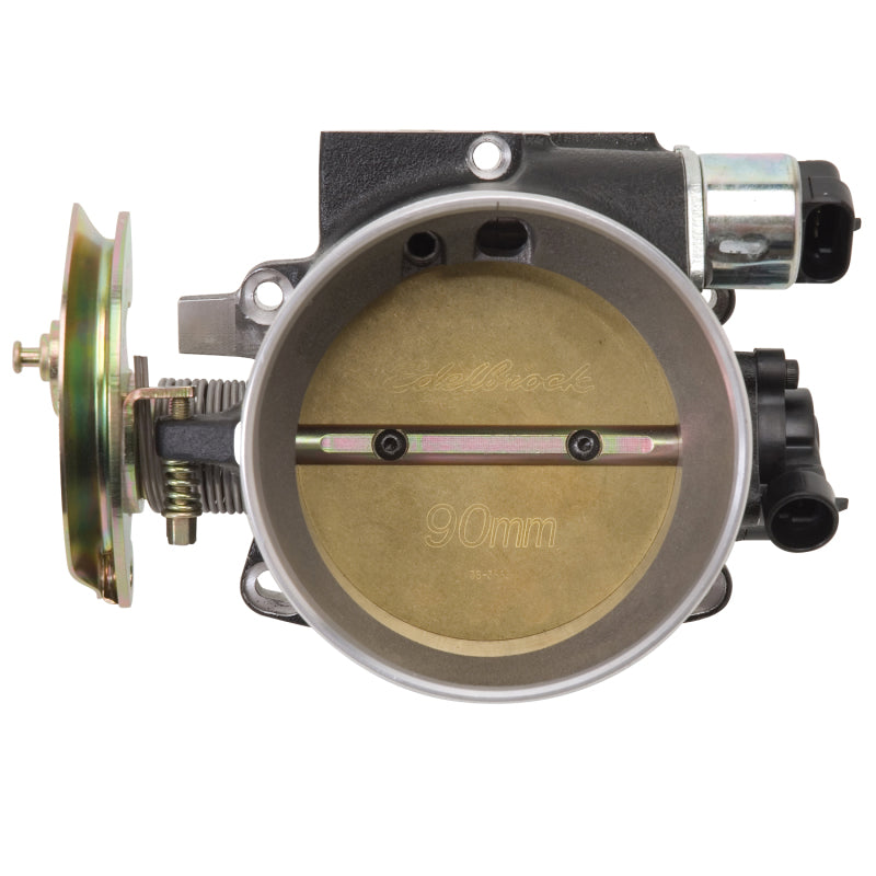 Edelbrock 38643 Throttle Body Victor Universal LS1 90mm Black Mini Texture Powder Coating