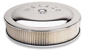 Moroso 65945 Racing Air Cleaner - 14in x 3in Filter - Flat Bottom - Steel - Chro