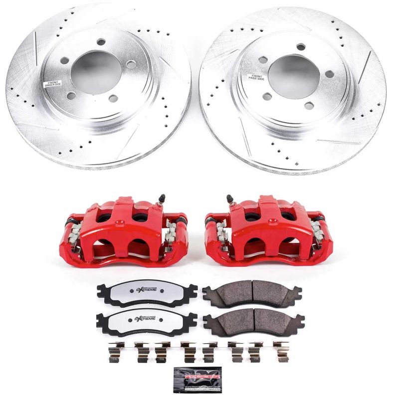 Power Stop KC1441-36 06-10 Mercury Mountaineer Front Z36 Truck & Tow Kit w/Cals