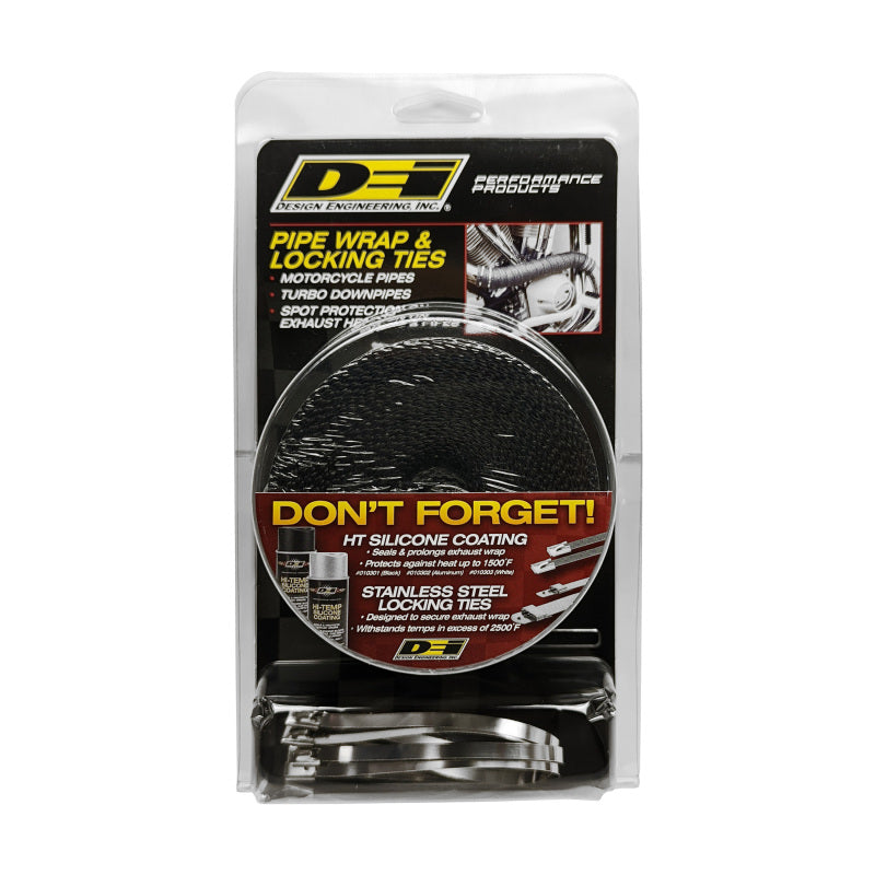 DEI  10119 Exhaust Wrap Kit - Pipe Wrap and Locking Tie - Black