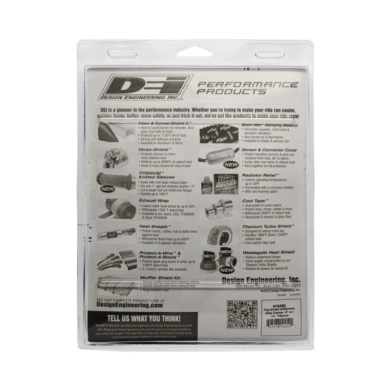DEI  10450 Pipe Shield w/Stainless Steel Clamps - 6in x 12in - Titanium