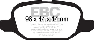 EBC DP31880C 11+ Fiat 500 1.4 (ATE Calipers) Redstuff Rear Brake Pads