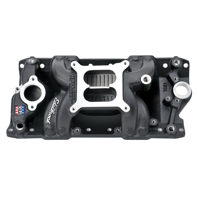 Edelbrock 75013 Intake Manifold RPM Air-Gap Small-Block fits Chevy 262-400 Black