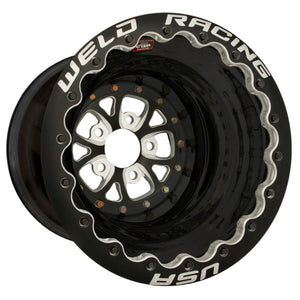 Weld  84B-616B278UB V-Series 16x16 / 5x4.75 BP / 4in. BS Black Wheel - Black Dou