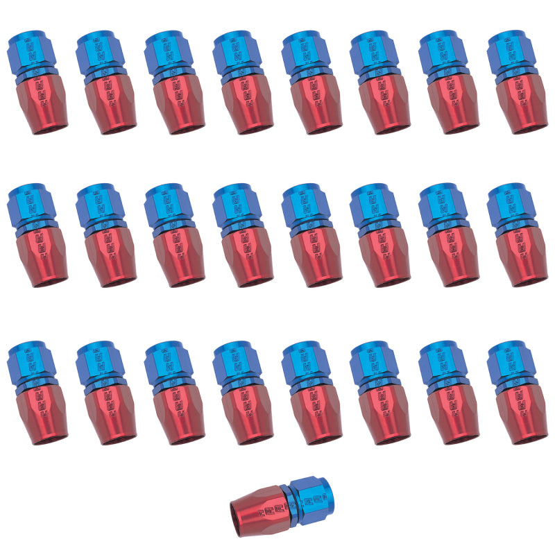 Russell 610048 Performance -10 AN Red/Blue Straight Full Flow Hose End (25 pcs.)