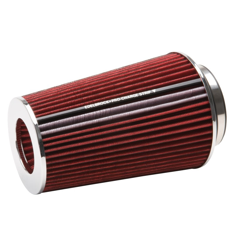 Edelbrock 43691 Air Filter Pro-Flo Series Conical 10In Tall Red/Chrome