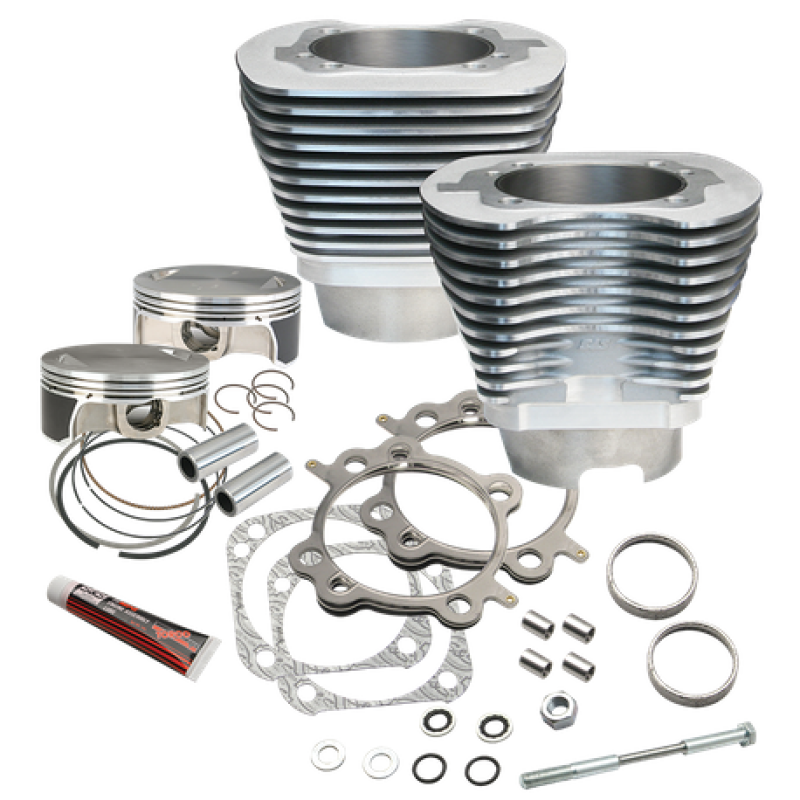 S&S 910-0213 Cycle 07-17 BT 117in Big Bore Cylinder Kit - Silver