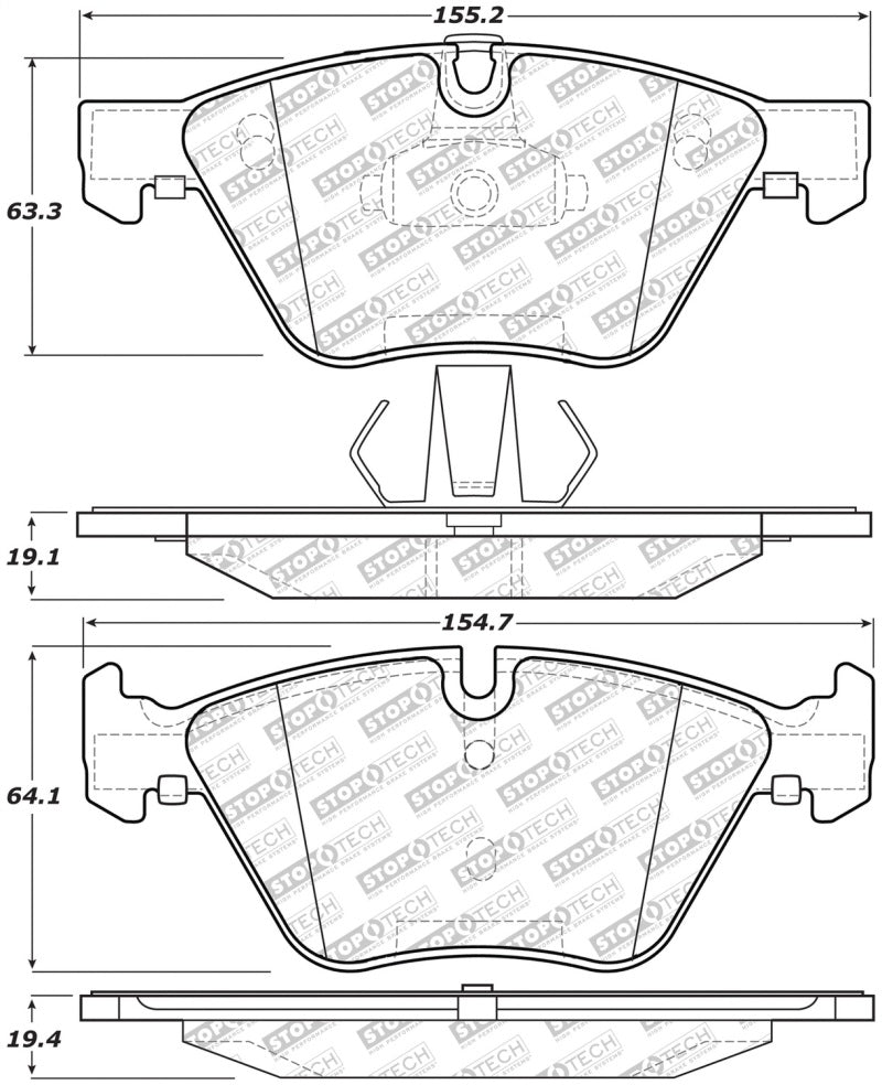 Stoptech 305.1061 06-16 BMW 325i Street Select Brake Pads - Front