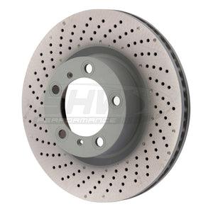 SHW Performance PFL39971 SHW 09-16 fits Porsche 911 Carrera w/o Ceramic Brake Left Front Drill-Dimp MB Brake Rotor (99735140101)
