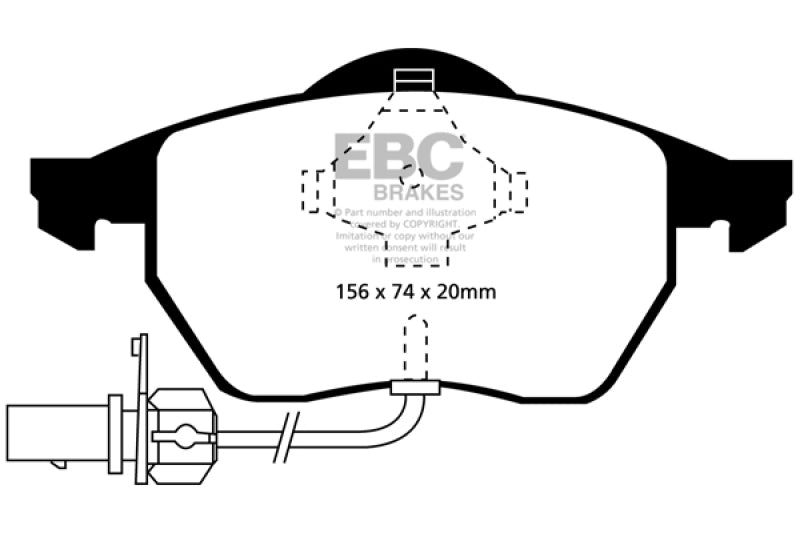 EBC DP21114 fits Volkswagen 00-01 Passat 1.8 Turbo Greenstuff Front Brake Pads