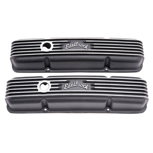 Edelbrock 41433 Valve Cover Classic Series fits Chevrolet 1959-1986 262-400 CI V8 Black