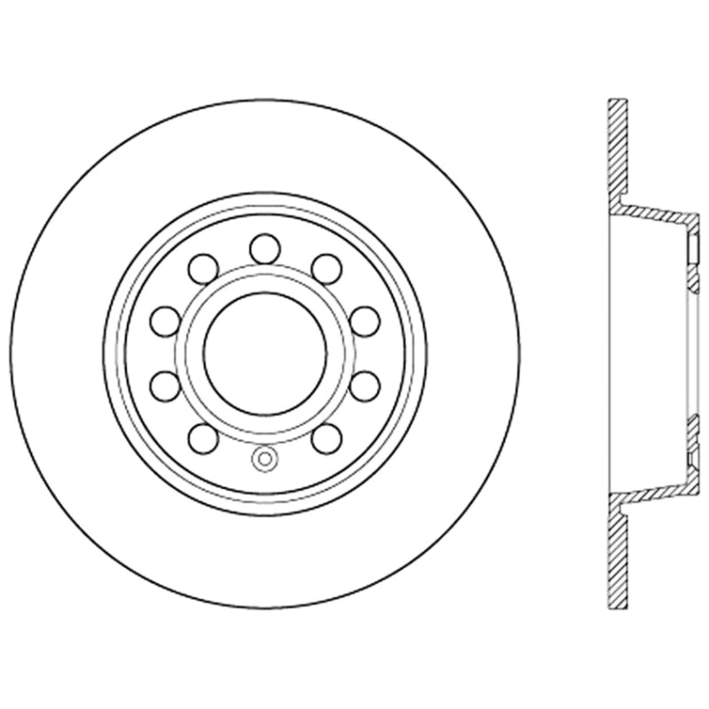 Stoptech 125.33131CRY 10-13 VW Golf/GTI/Jetta w/ 272mm Rear Disc Rear Premium High Carbon Cryo Brake Rotor