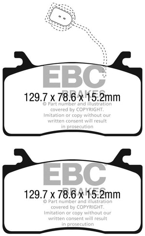 EBC UD2052 17-18 Alfa Romeo Giulia Ultimax OEM Replacement Front Brake Pads