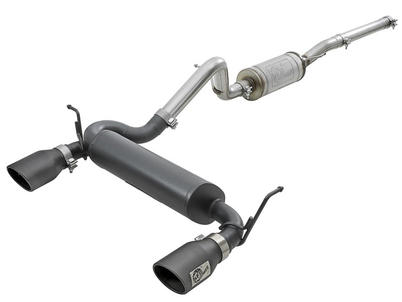 AFE 49-48062-B Series 2.5in 409 SS Cat-Back Exhaust w/ Black Tips 2007+ fits Je