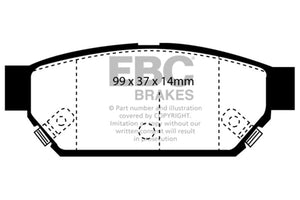 EBC UD596 93-96 Eagle Summit 1.5 Ultimax2 Rear Brake Pads