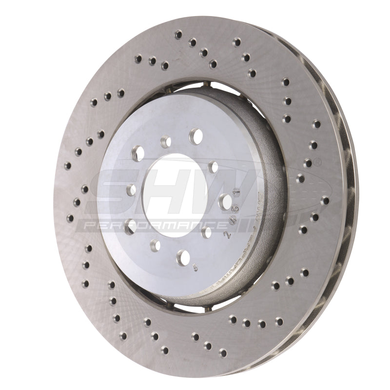 SHW Performance BFR44461 SHW 05-06 fits BMW M3 3.2L Right Front Cross-Drilled Lightweight Brake Rotor (34112282446)