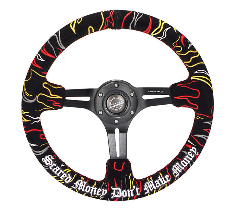 NRG RST-018MB-RLB RST-018MB-RLB Reinforced Steering Wheel Ryan Litteral Sig Red
