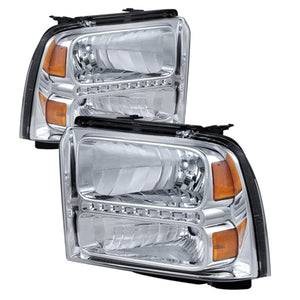 9026973 Xtune fits Ford 05-07 F250/350/450 Super Duty Crystal Headlights w/ LE