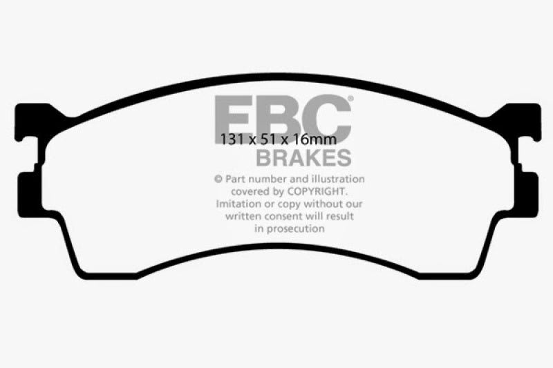 EBC DP21409 fits Mazda 01-04 Protege 2.0 (Rear Drums) Greenstuff Front Brake Pads