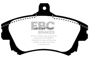 EBC UD837 99-04 Volvo S40 1.9 Turbo T4 (200 BHP) Ultimax2 Front Brake Pads