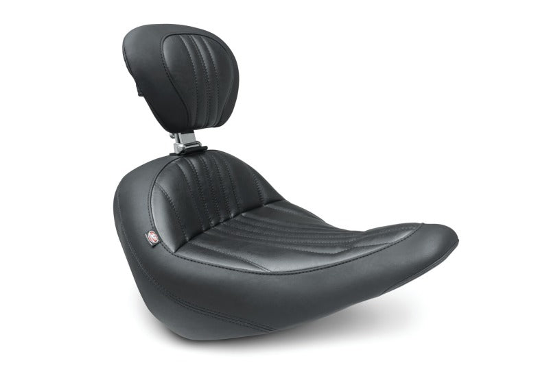 Mustang 79041 Harley Low Rider, Sport Glide Standard Touring Solo Seat w/Driver Backrest - Black