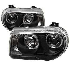 Spyder 5009135 fits Chrysler 05-10 300C Projector Headlights LED Halo LED Blk (