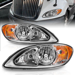 ANZO 131033 2008-2016 International Prostar Crystal Headlights Chrome Housing