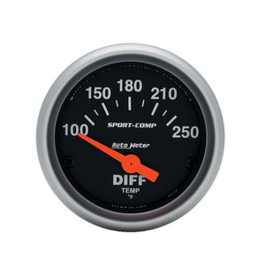 AutoMeter 3349 AutoMeter Gauge Differential Temp 2-1/16in. 100-250 Deg. F Electric Sport-Comp