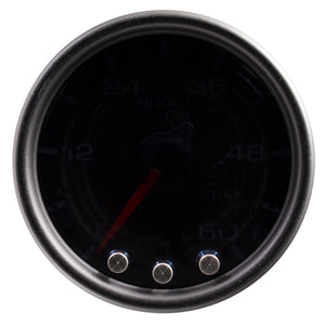 AutoMeter P30452 Autometer Spek-Pro Gauge Boost 2 1/16in 60psi Stepper Motor W/Peak & Warn Blk/Smoke/Black