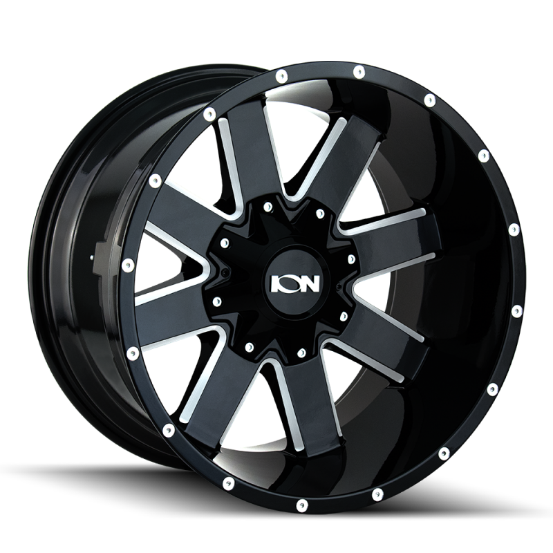 ION Wheels 141-2270M ION 141 20x12 / 8x170 BP / -44mm Offset / 125.2mm Hub Gloss Black Milled Wheel