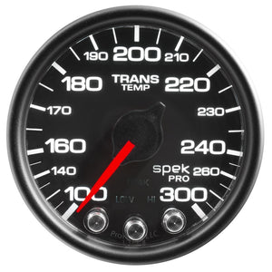 AutoMeter P34232 Autometer Spek-Pro Gauge Trans Temp 2 1/16in 300f Stepper Motor W/Peak & Warn Blk/Blk