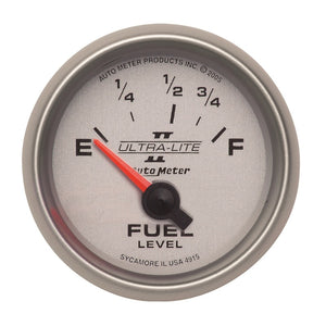 AutoMeter 4915 Autometer Ultra-Lite II 2-1/16in 73-10 OHMS Short Sweep Electronic Fuel Level Gauge