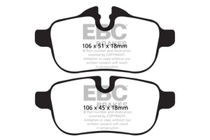 EBC UD1433 09+ fits BMW Z4 3.0 (E89) Ultimax2 Rear Brake Pads