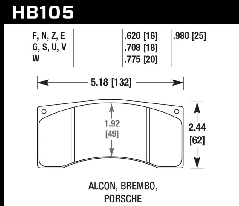Hawk Performance HB105D.980 15-20 fits BMW 4 Series F82/F83 ER-1 Brake Pad Set