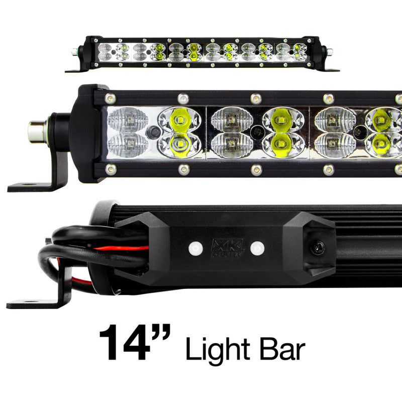 XK XK-BAR-14 Glow RGBW Light Bar High Power Offroad Work/Hunting Light w/ Bluetooth Controller 14In